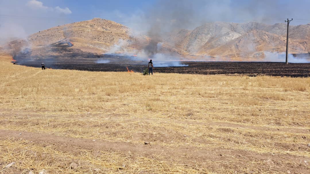 آتش به جان مزارع کشاورزی روستاهای مُنگنان باغملک